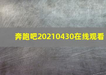 奔跑吧20210430在线观看