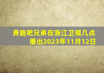 奔跑吧兄弟在浙江卫视几点播出2023年11月12日