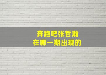 奔跑吧张哲瀚在哪一期出现的