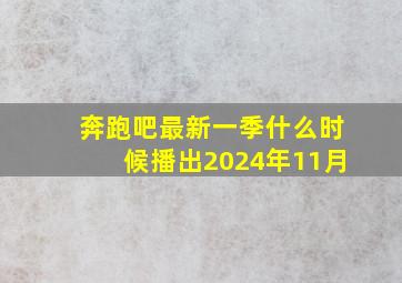 奔跑吧最新一季什么时候播出2024年11月