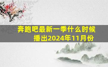 奔跑吧最新一季什么时候播出2024年11月份