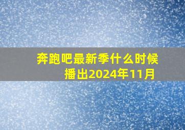 奔跑吧最新季什么时候播出2024年11月