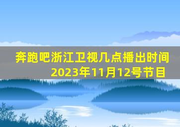 奔跑吧浙江卫视几点播出时间2023年11月12号节目