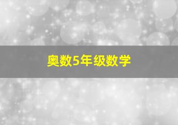 奥数5年级数学