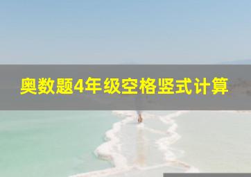 奥数题4年级空格竖式计算