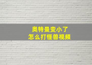 奥特曼变小了怎么打怪兽视频