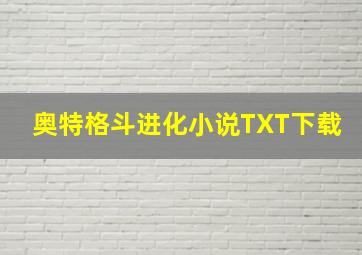 奥特格斗进化小说TXT下载