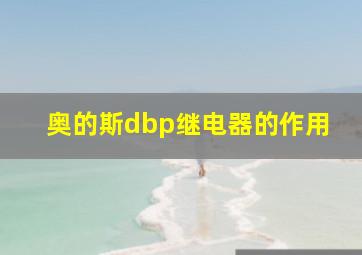 奥的斯dbp继电器的作用