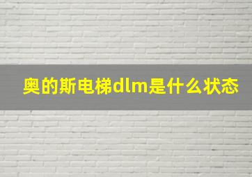 奥的斯电梯dlm是什么状态