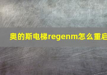 奥的斯电梯regenm怎么重启