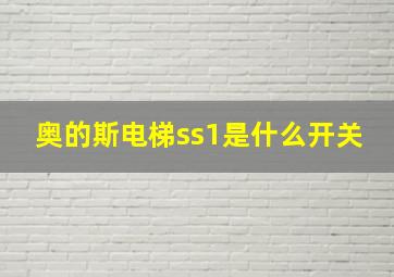 奥的斯电梯ss1是什么开关