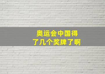 奥运会中国得了几个奖牌了啊