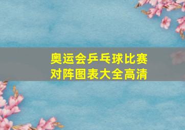 奥运会乒乓球比赛对阵图表大全高清