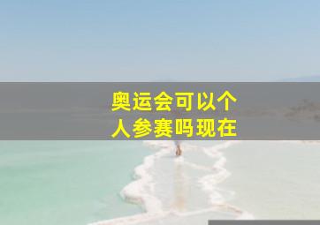 奥运会可以个人参赛吗现在