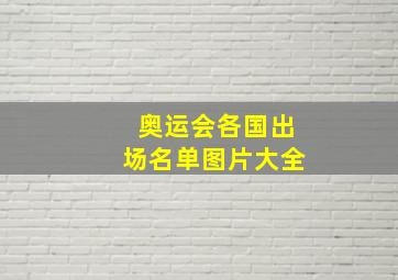 奥运会各国出场名单图片大全