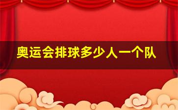 奥运会排球多少人一个队