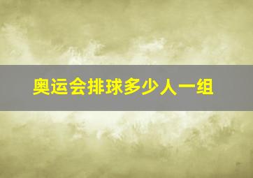 奥运会排球多少人一组