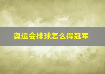 奥运会排球怎么得冠军