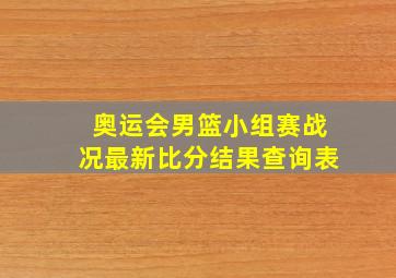 奥运会男篮小组赛战况最新比分结果查询表