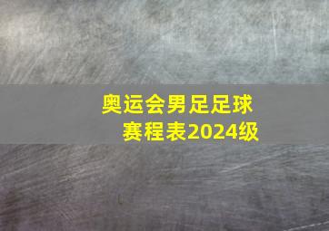 奥运会男足足球赛程表2024级