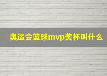 奥运会篮球mvp奖杯叫什么