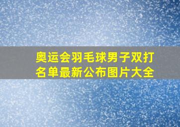 奥运会羽毛球男子双打名单最新公布图片大全