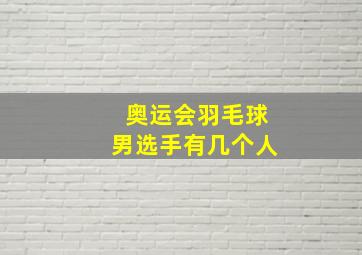 奥运会羽毛球男选手有几个人