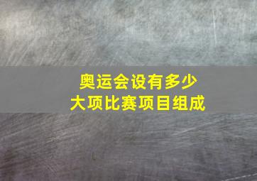 奥运会设有多少大项比赛项目组成