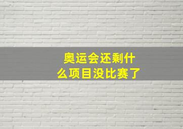 奥运会还剩什么项目没比赛了