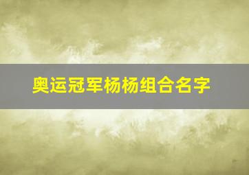 奥运冠军杨杨组合名字