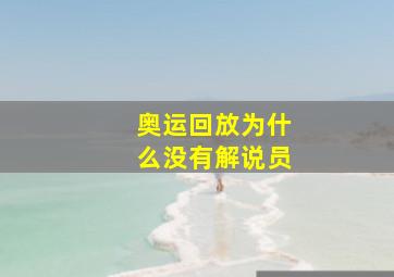 奥运回放为什么没有解说员