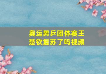 奥运男乒团体赛王楚钦复苏了吗视频