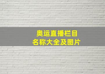 奥运直播栏目名称大全及图片