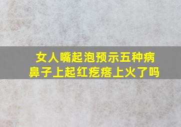 女人嘴起泡预示五种病鼻子上起红疙瘩上火了吗