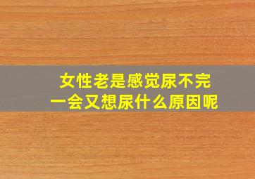 女性老是感觉尿不完一会又想尿什么原因呢