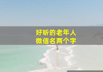 好听的老年人微信名两个字