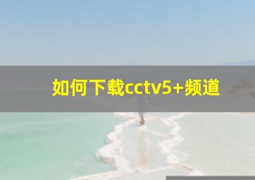 如何下载cctv5+频道