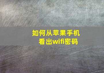 如何从苹果手机看出wifi密码