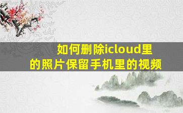 如何删除icloud里的照片保留手机里的视频