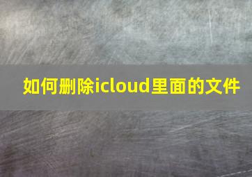 如何删除icloud里面的文件