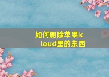 如何删除苹果icloud里的东西