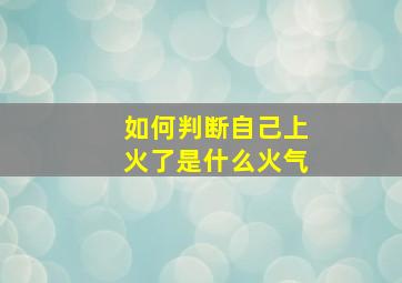 如何判断自己上火了是什么火气