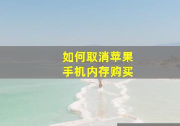 如何取消苹果手机内存购买