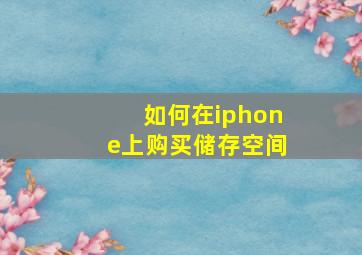 如何在iphone上购买储存空间