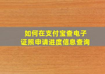 如何在支付宝查电子证照申请进度信息查询