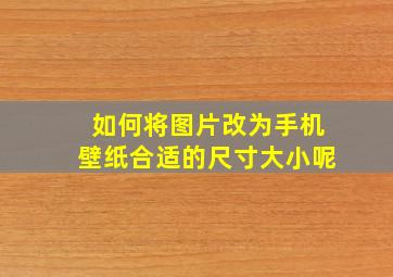 如何将图片改为手机壁纸合适的尺寸大小呢