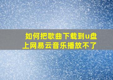 如何把歌曲下载到u盘上网易云音乐播放不了