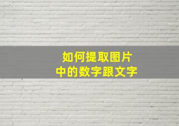 如何提取图片中的数字跟文字