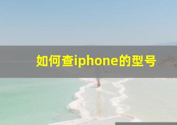 如何查iphone的型号