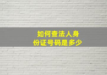 如何查法人身份证号码是多少